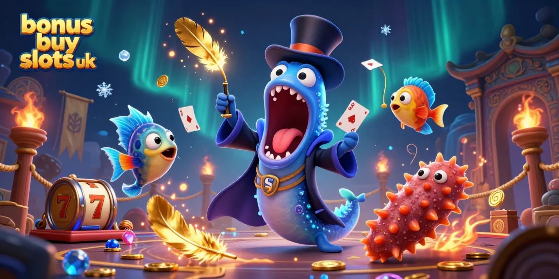 Experience excitement in bonus buy slots UK with vibrant 3D eel magic and icons