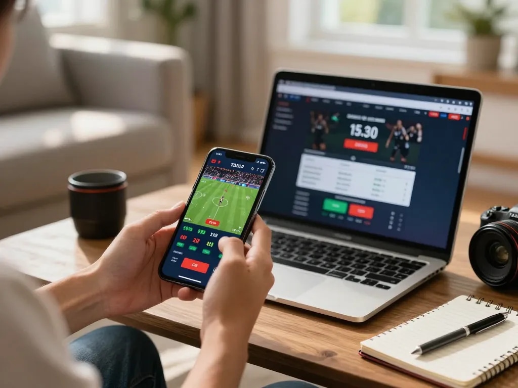Engage in live sports betting on https://daga88.free/ through your smartphone in a cozy home setting.