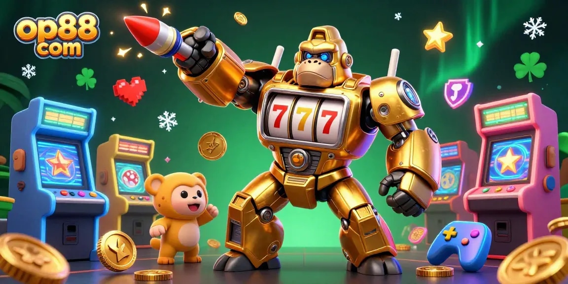 Experience op88 com's vibrant gaming atmosphere with an explosive 3D casino scene and dynamic action.