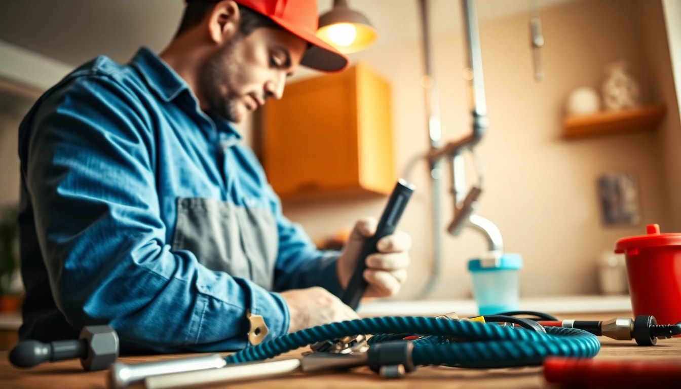 Find a reliable plumber near me fixing plumbing issues in a bright, clean kitchen.