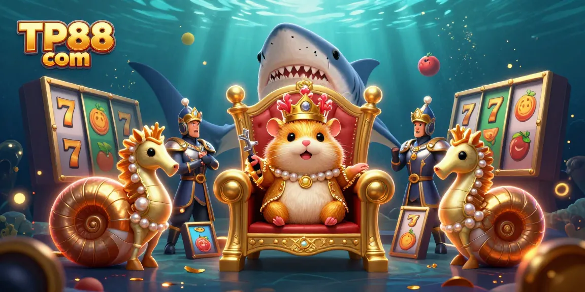 Experience thrilling slots and jackpots with TP88 com in a captivating underwater casino scene.