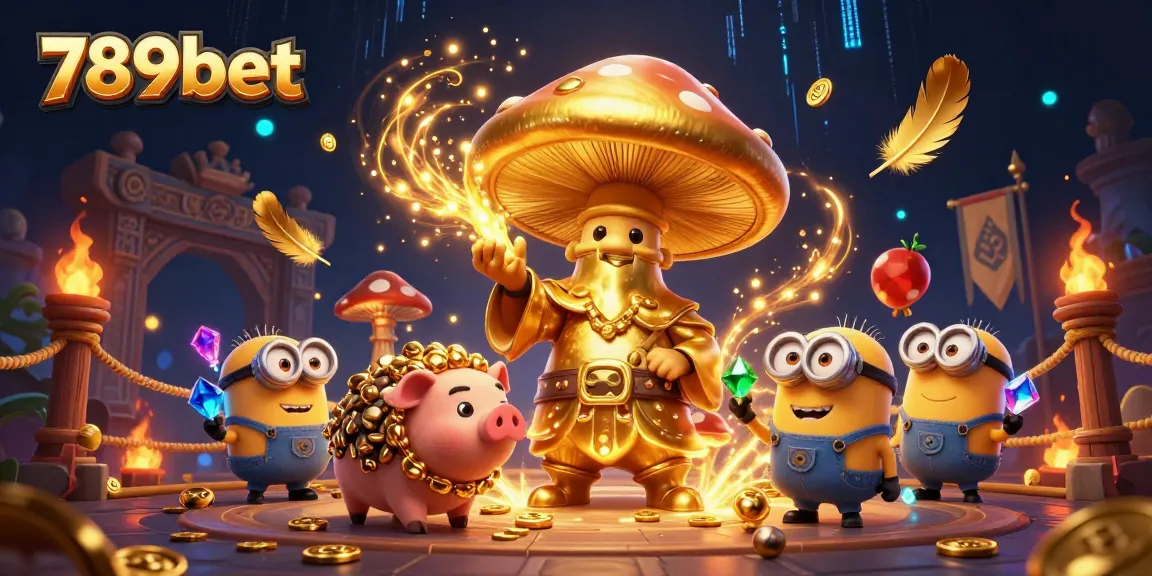 Experience the magic of 789bet with a gold-channeling wizard and treasure-seeking characters.