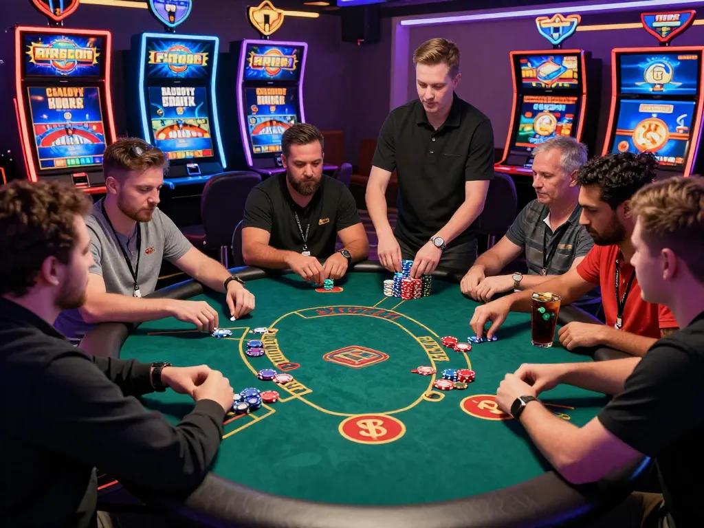 Exciting CWIN casino gaming scene showcasing players engaged in fish shooting and slot games in a vibrant atmosphere.