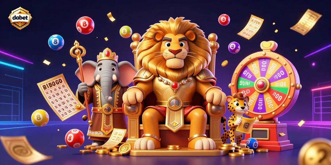 Dabet players enjoy vibrant casino action with colorful elements in a dynamic 3D illustration.