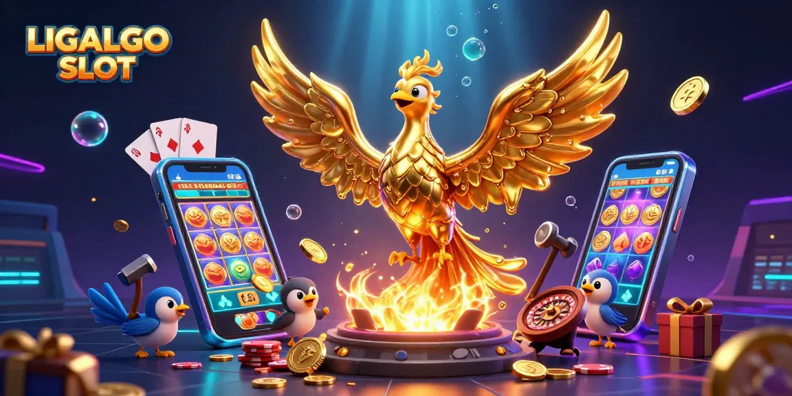 Immerse in LIGALGO SLOT's captivating world with 3D golden phoenix and dynamic gaming elements.