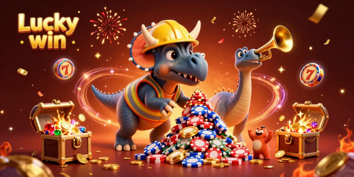 Experience the thrill of Lucky win with engaging characters and dynamic elements celebrating in a vibrant casino atmosphere.