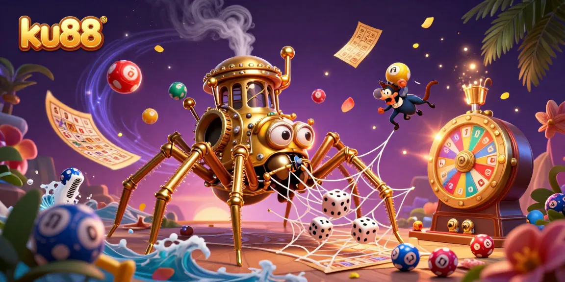 Experience thrilling games at ku88 with a vibrant 3D scene of luck and excitement in action.
