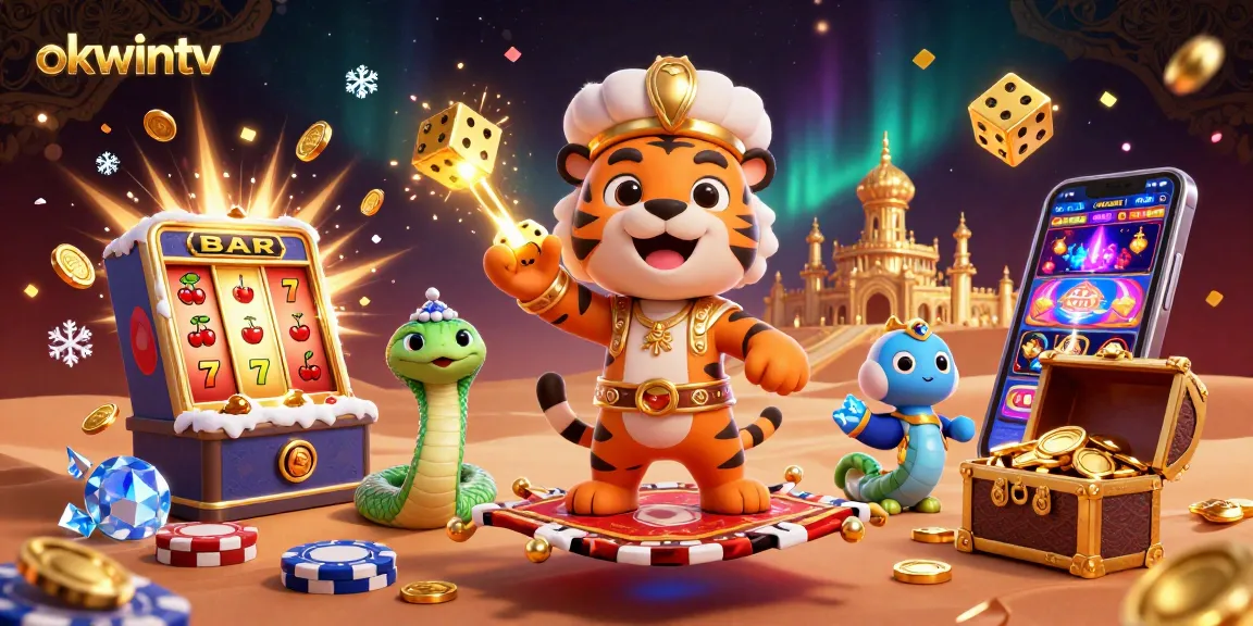 Experience thrilling gameplay with okwintv's vibrant 3D casino scene filled with excitement.