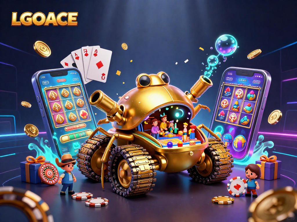 LGOACE showcases a vibrant casino scene inside a 3D beetle tank, bringing dynamic gaming to life.
