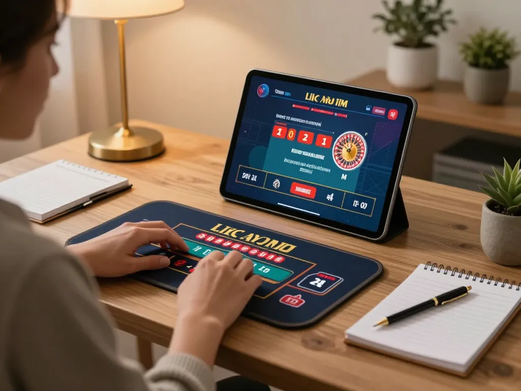 Tham gia trò chơi roulette với đại lý trực tiếp trên máy tính bảng 12bet, nổi bật chiến lược chơi game trực tuyến.