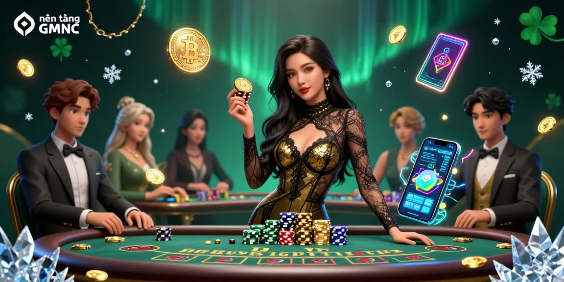 Experience thrilling gameplay at nền tảng GMNC with stunning casino visuals and crypto elements.