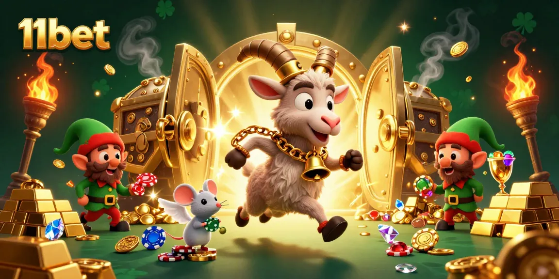 Experience thrilling moments at 11bet casino with lively characters competing for poker chips and treasures.