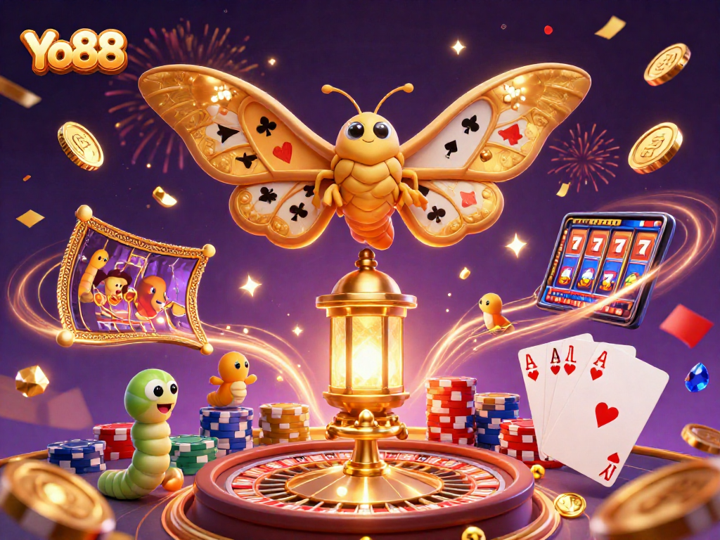 Experience the thrill of winning at Yo88 with vibrant casino scenes illustrated in rich detail.