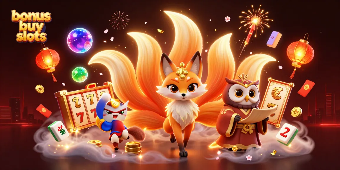 Engage in bonus buy slots with magical characters and vibrant casino elements in a rich 3D illustration.