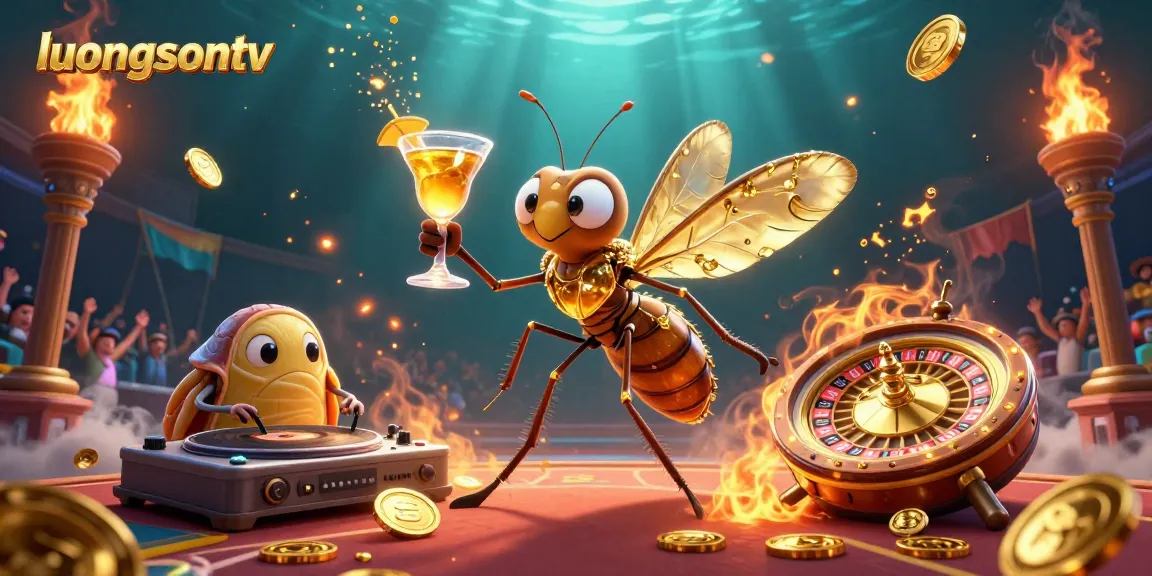 Experience thrilling action at luongsontv with a vibrant sports betting scene featuring casino mascot elements.