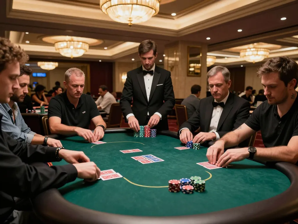 Players engaged at a F168 poker table showcasing strategic gameplay during a thrilling casino experience