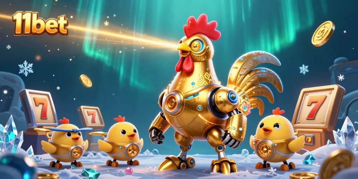 Engage with 11bet's thrilling slot adventures featuring a lush golden rooster and dynamic symbols.