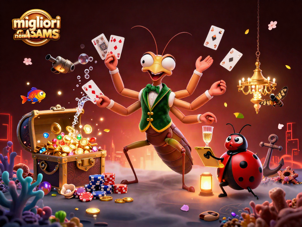 Scopri i migliori casino non AAMS con una grafica vivace e colorata in un'illustrazione 3D dettagliata.