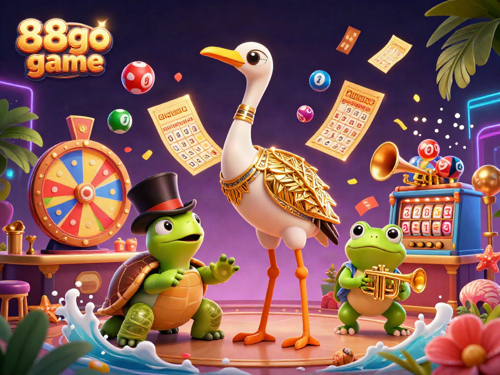 Engage with the vibrant world of the 88go game in this dynamic, colorful casino illustration.