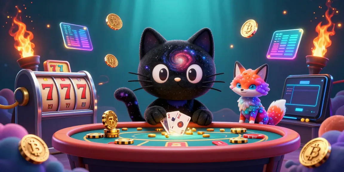 Experience the excitement of BATMAN138 with vibrant casino action featuring a cosmic cat and fox.