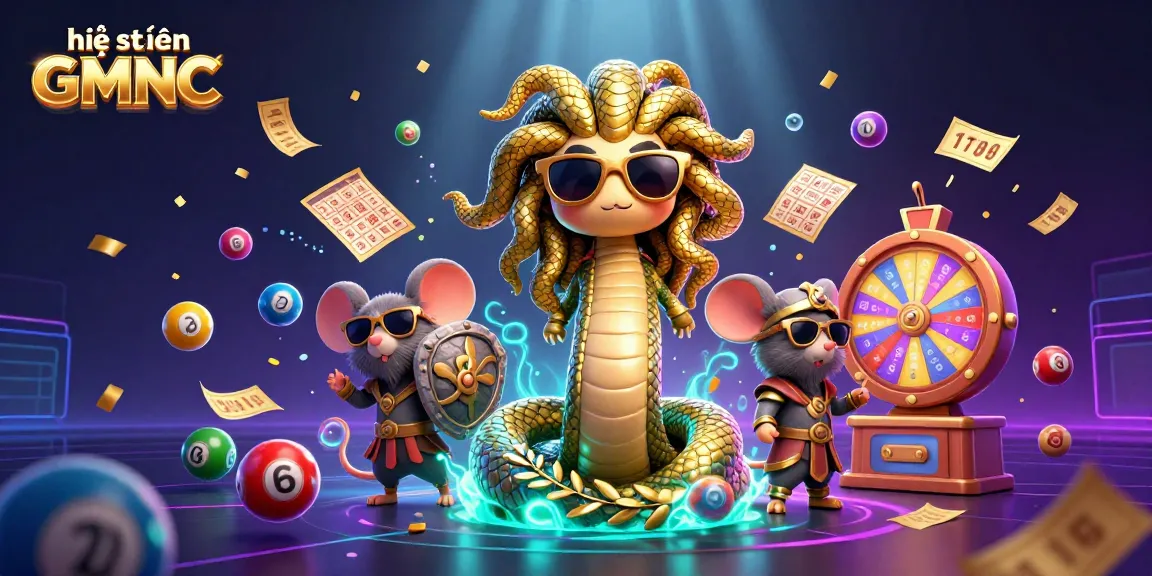 Experience the exciting world of the hệ thống GMNC with vibrant lottery elements and dynamic illustrations.