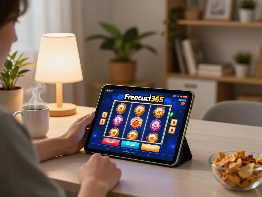 Engaging gameplay on Freecuci365's online slots, showcasing colorful graphics and interactive betting.