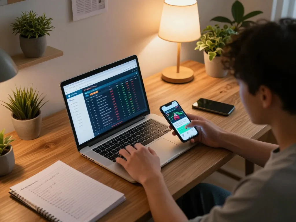 Analyzing betting odds on Bongdalu mới from a cozy home office setup with laptop and notes