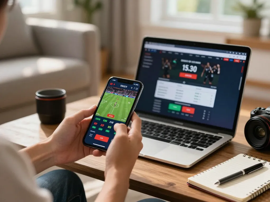 Engage in live sports betting on https://daga88.free/ through your smartphone in a cozy home setting.