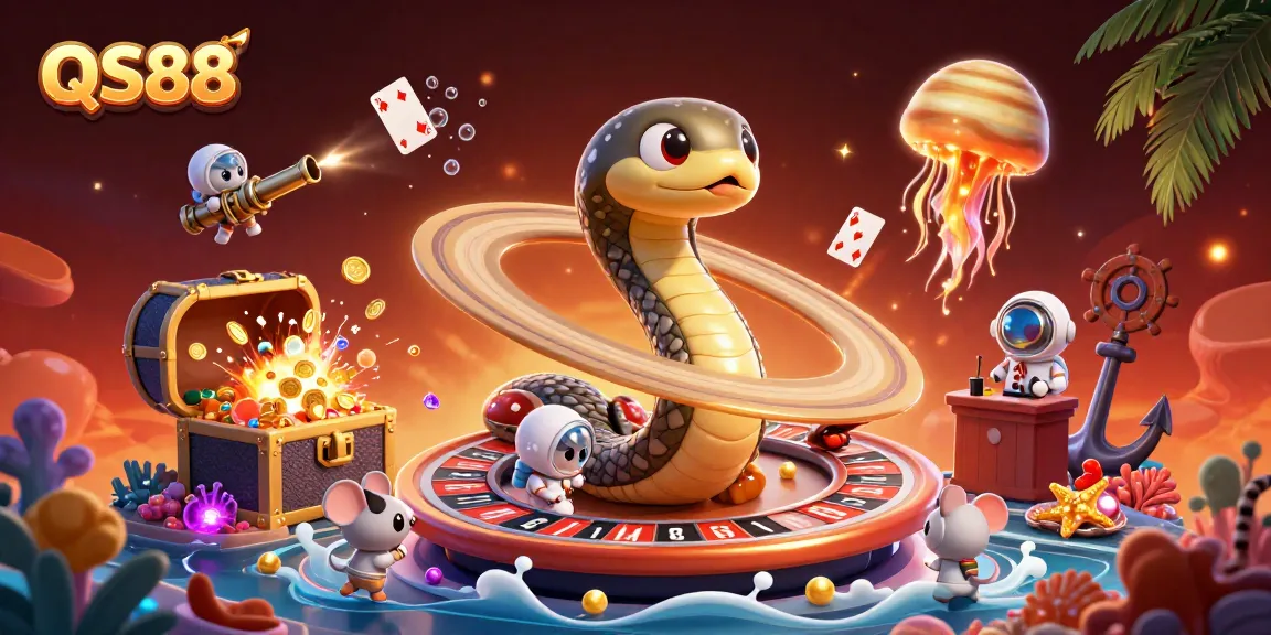 Experience the thrilling gameplay of QS88 as gamers bet on a cosmic roulette scene with vibrant details.