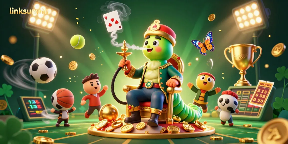 Join the action at linksunwin with this vibrant illustration featuring dynamic sports betting elements.