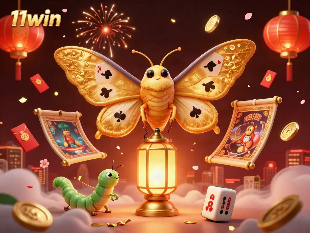 Experience thrilling casino action with 11win featuring golden moths and vibrant game elements.