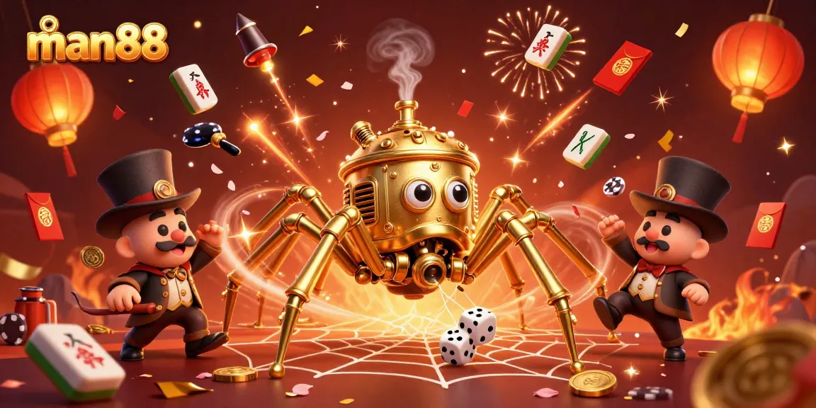 Experience thrilling moments with man88 in a vibrant steampunk casino scene filled with lucky symbols.