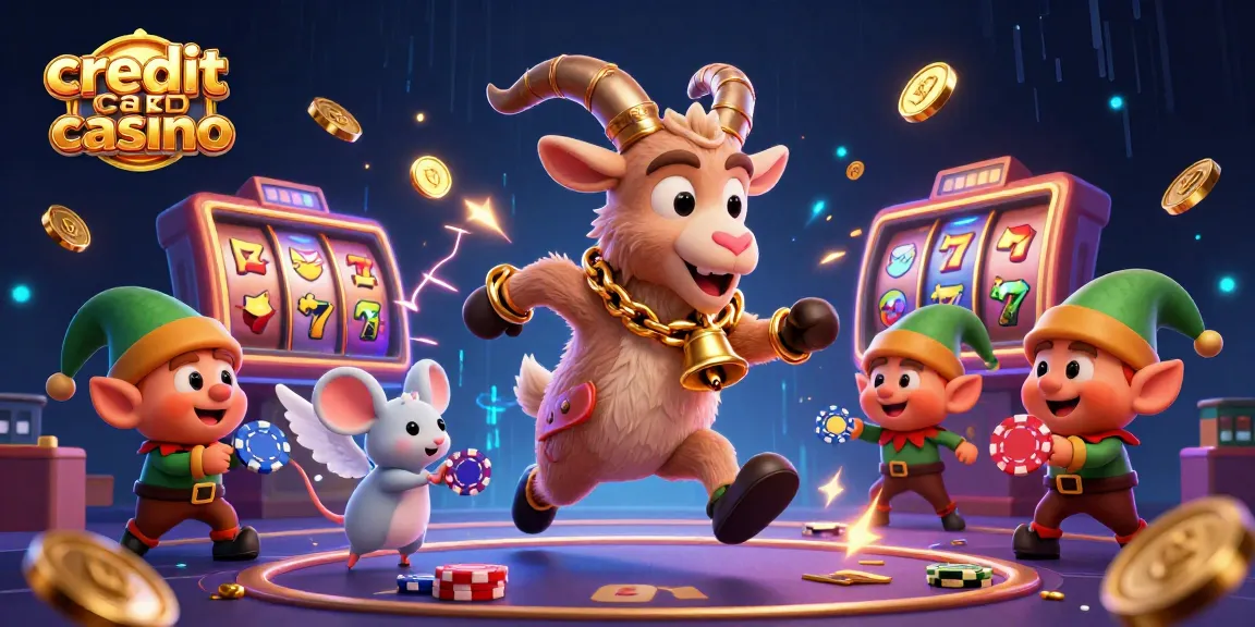 Experience the thrill of credit card casino gaming with festive characters and slot elements