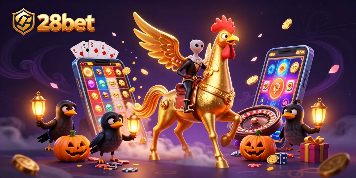 Experience thrilling wins at 28bet casino with a rich atmosphere of vibrant gaming elements and engaging characters.