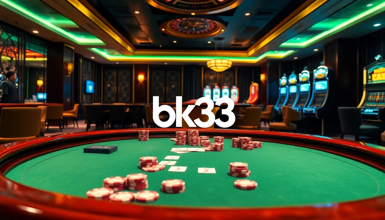 Experience thrilling high-stakes poker action at bk33's luxurious gaming tables.