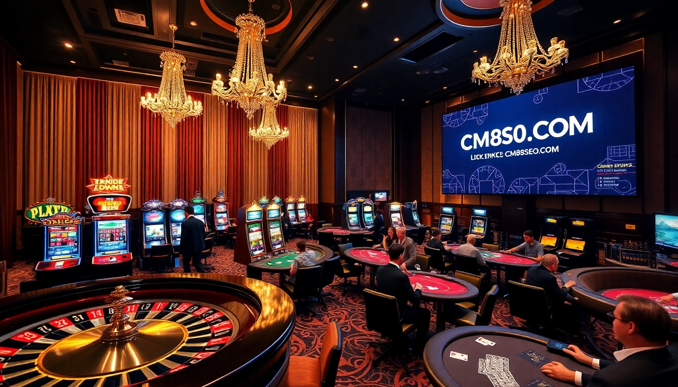 Excited players enjoying roulette and poker at https://cm88seo.com/ showcasing luxury gambling experience.