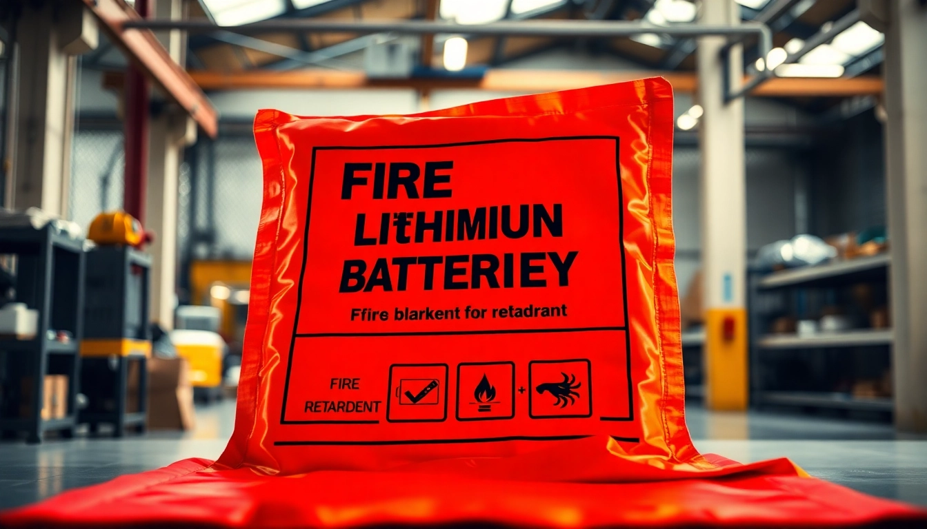 Utilizing a lithium battery fire blanket to promote safety in case of emergencies.