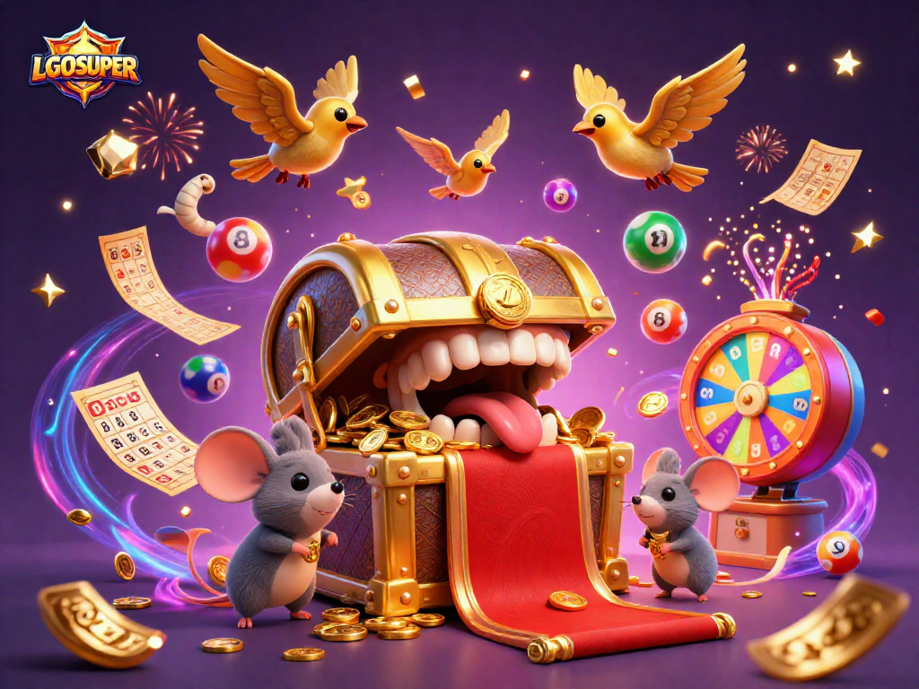 Engage with LGOSUPER's immersive lottery gaming atmosphere featuring vibrant elements.