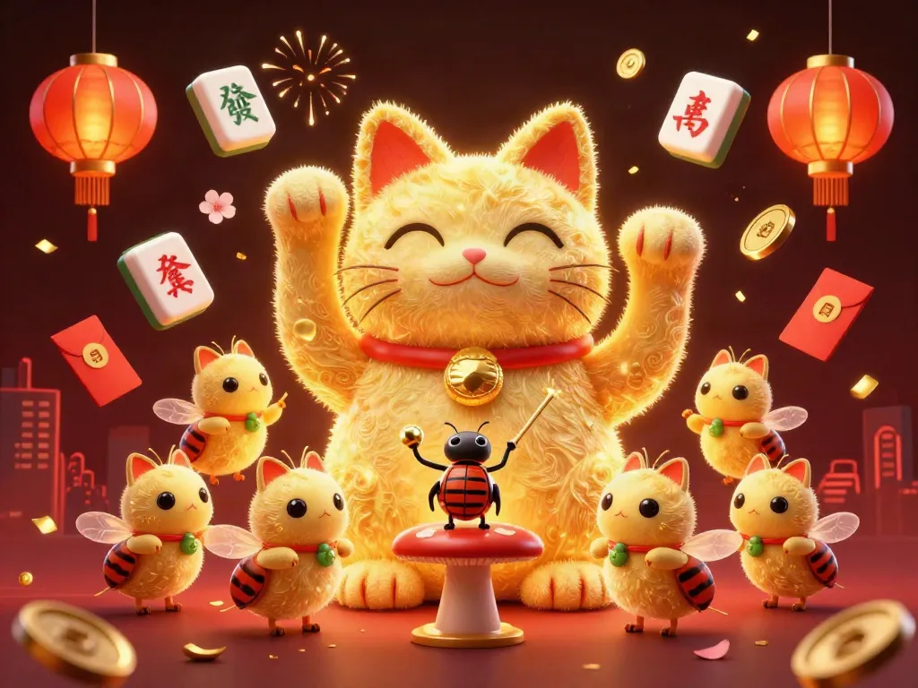 Experience exciting casino vibes at da88 with vibrant cartoon representation of lucky symbols and festive fireworks.