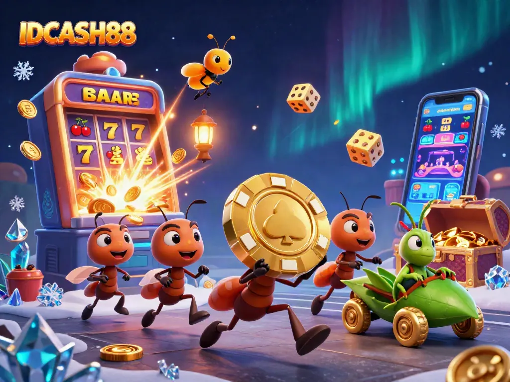 Catching big wins at IDCASH88 with playful ants racing to the jackpot