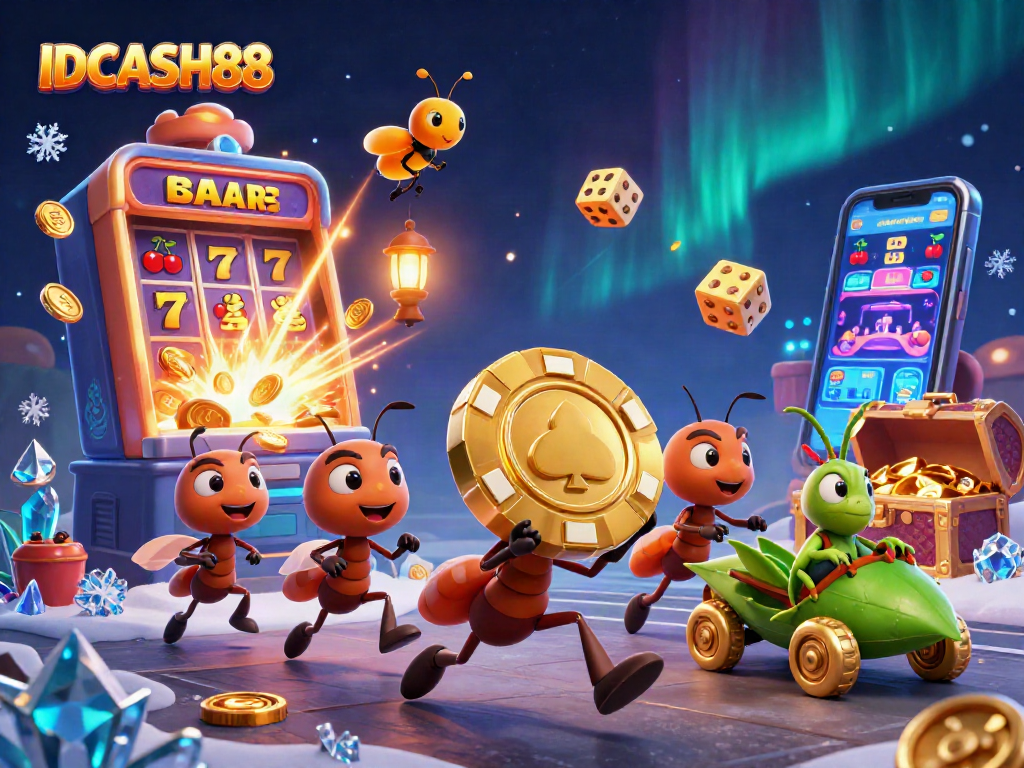 Catching big wins at IDCASH88 with playful ants racing to the jackpot