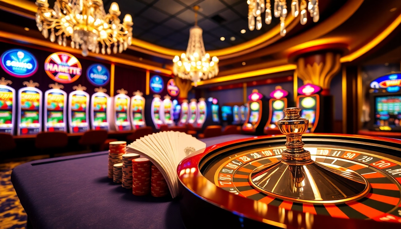 Exciting j88 bet casino scene with poker chips and a roulette wheel.