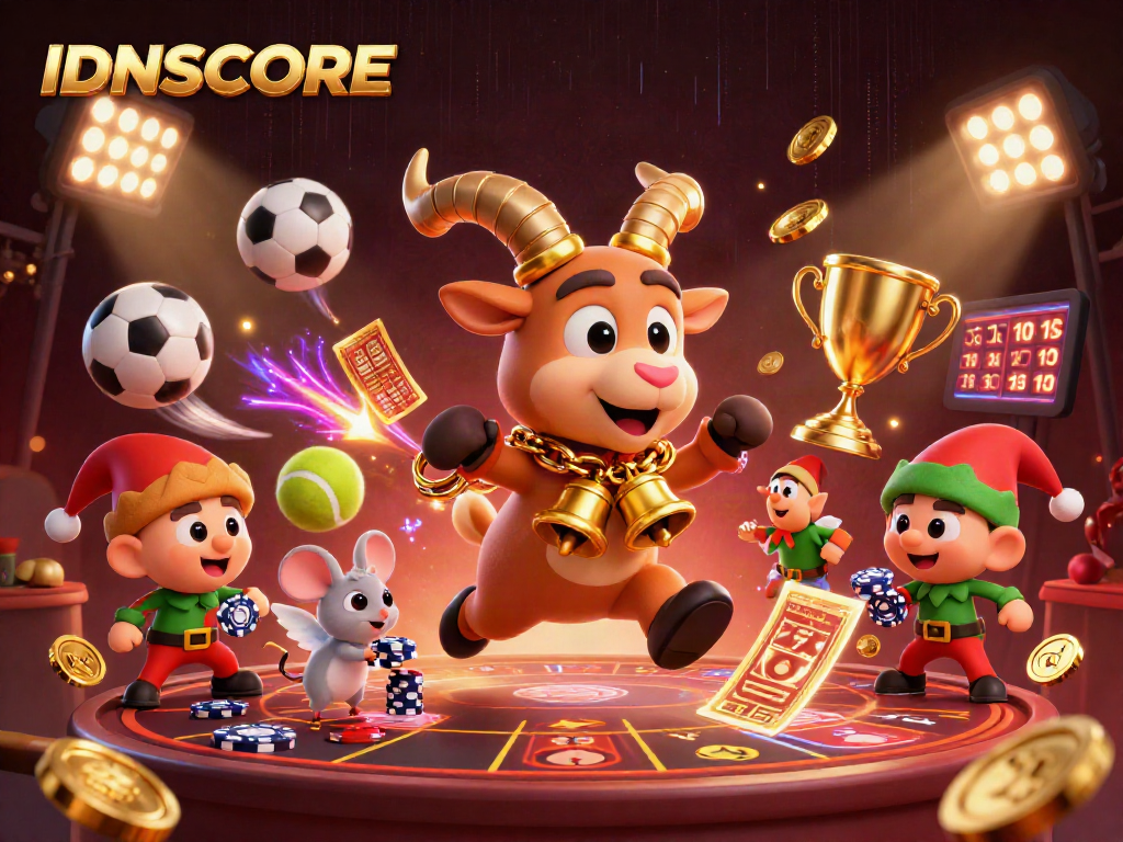 Experience IDNSCORE's thrilling holiday-horror casino with Krampus, angel mouse, and gremlins stealing chips.