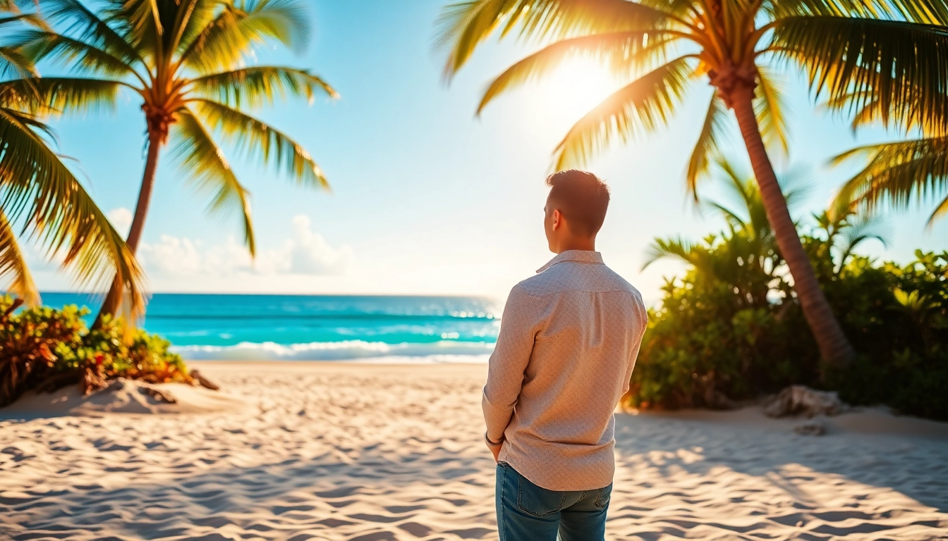 Capture from a destination photographer showcasing a couple's love on a stunning tropical beach.