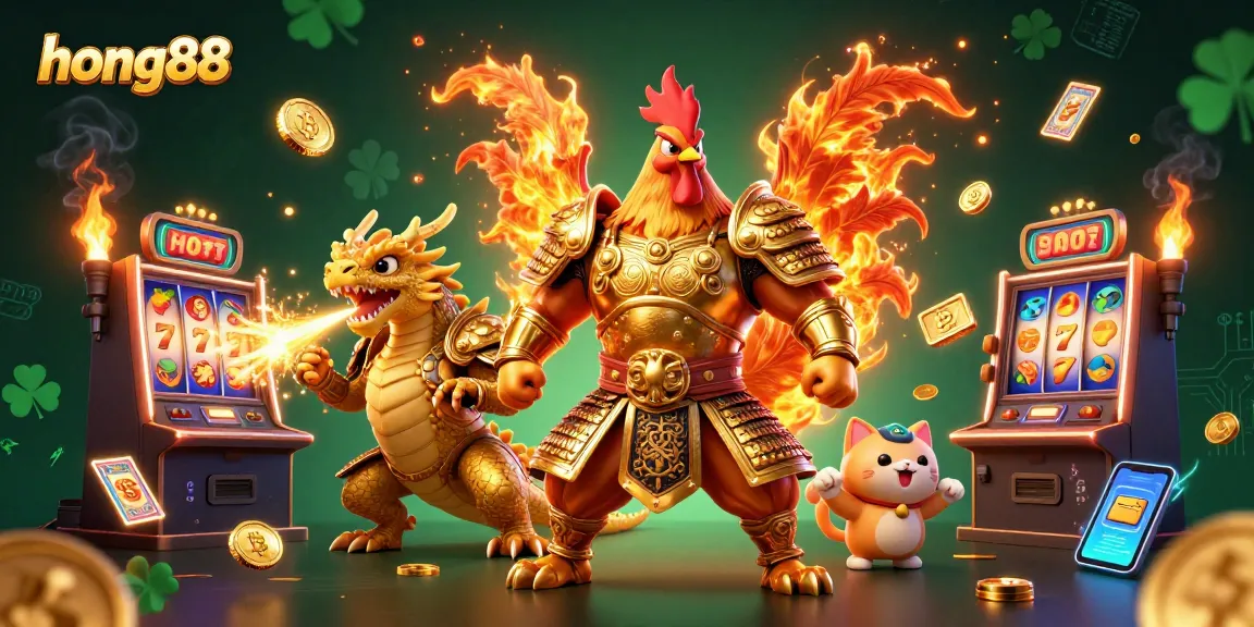 Spin the reels at hong88 for thrilling jackpots with vibrant characters and digital gaming elements.