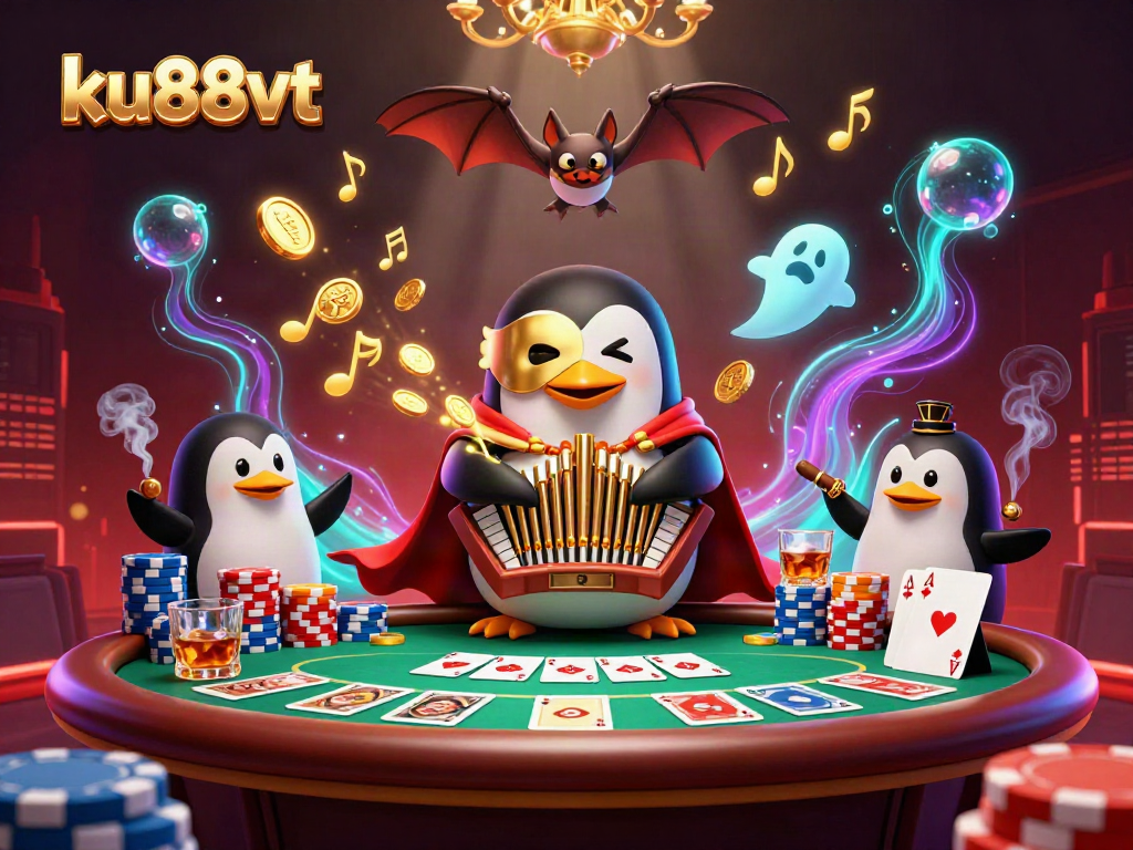 Watch ku88vt's phantom opera penguin orchestrate winning moments in an exciting casino scene.