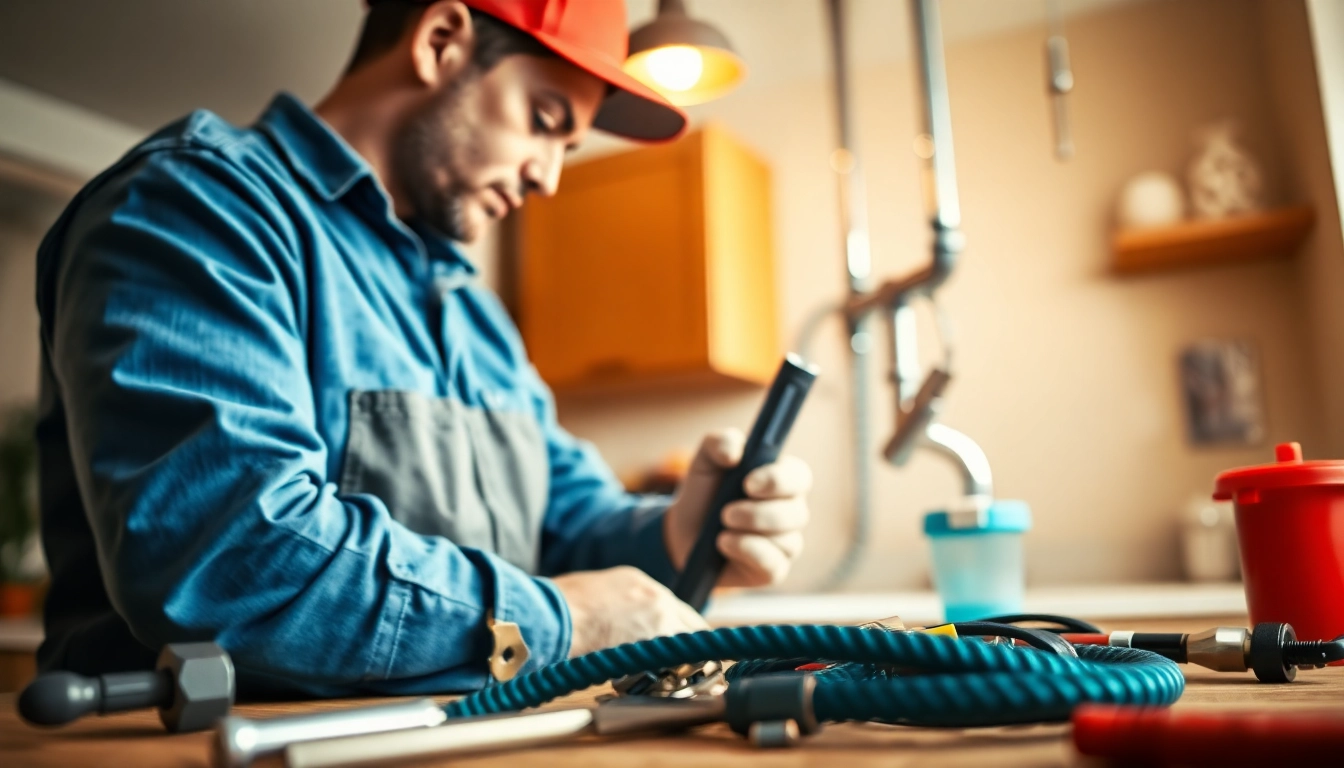 Find a reliable plumber near me fixing plumbing issues in a bright, clean kitchen.