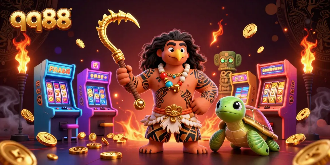 Engage in thrilling winnings with qq88 as the demigod hawk and turtle sidekick light up the casino world.