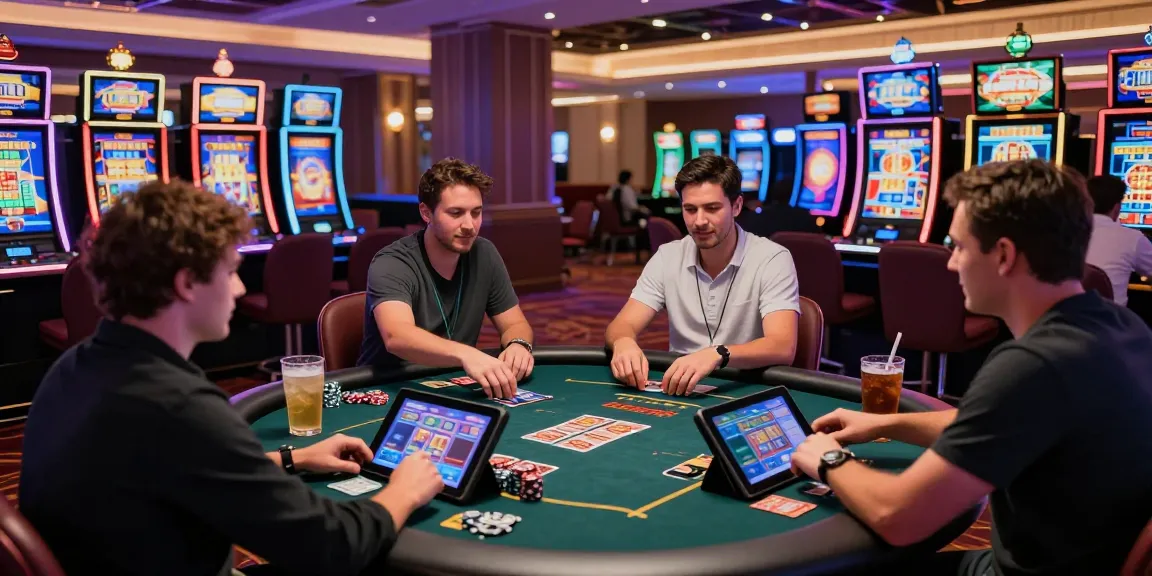 Engaging scene at credit card casinos with players enjoying live dealer games and vibrant gaming atmosphere.