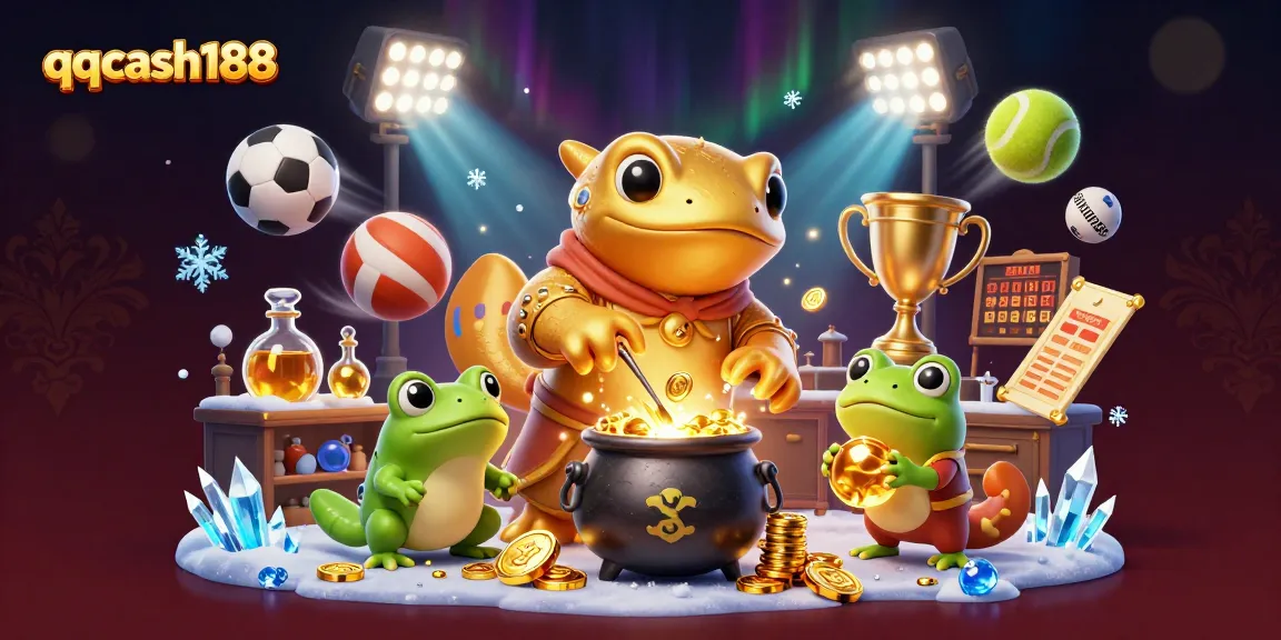 Engage with qqcash188's thrilling casino experience amid gold coins and sports excitement.